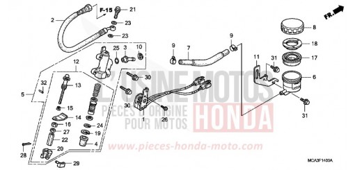 REAR BRAKE MASTERCYLINDER GL1800A5 de 2005